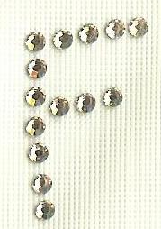 Hot Fix Rhinestone Letter F